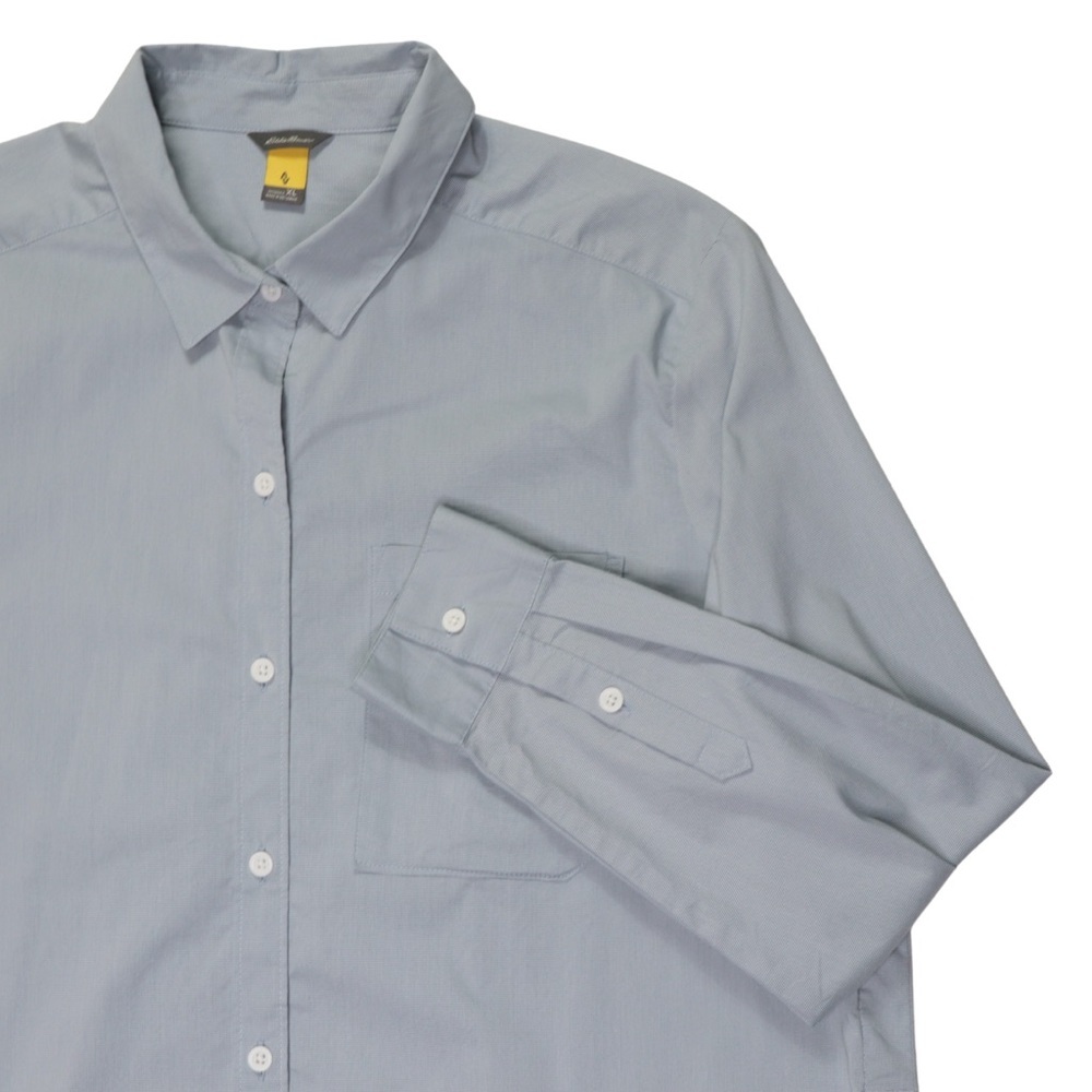 Eddie Bauer Womens Shirt Long Sleeve Size XL Blue Striped